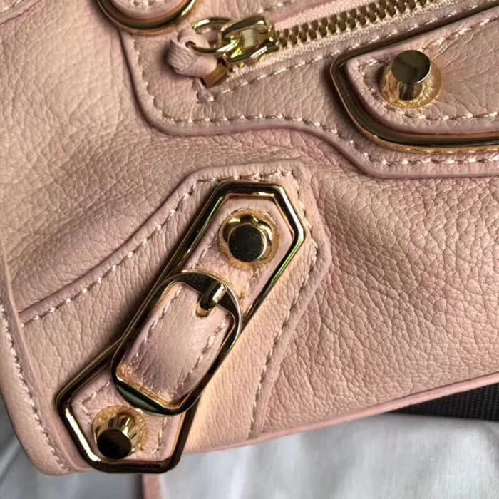 BALENCIAG巴黎世家 機車包 23cm原版山羊皮配金邊  BL1365
